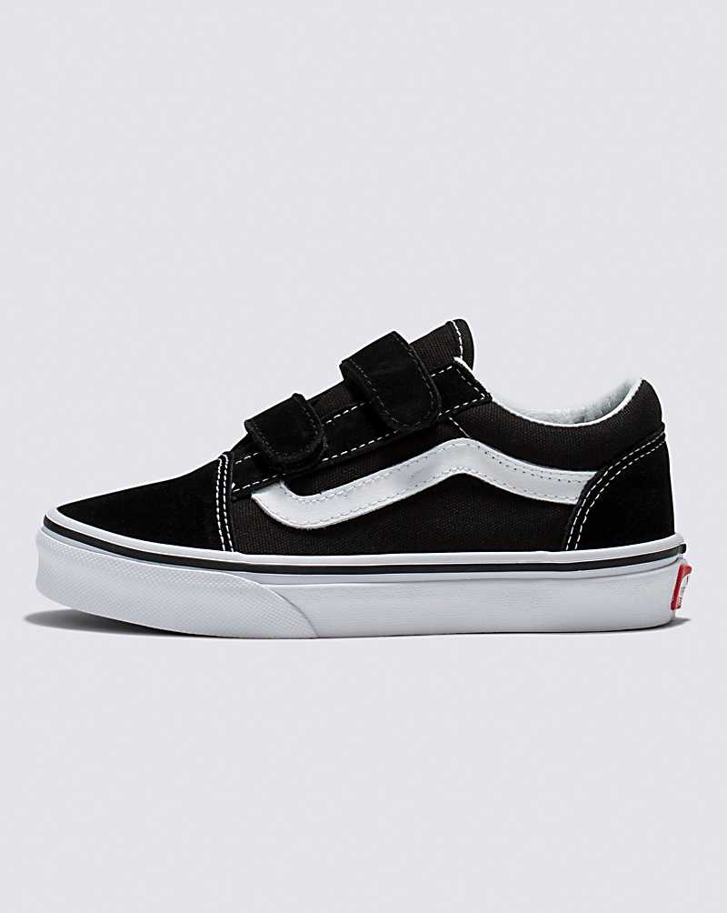 Kids\' Vans Old Skool V Shoes Black White | USA TFH-952734