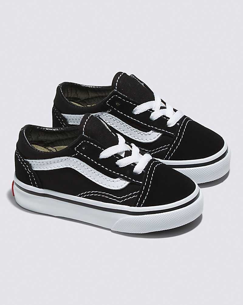 Kids' Vans Toddler Old Skool Shoes Black White | USA ZYS-436952