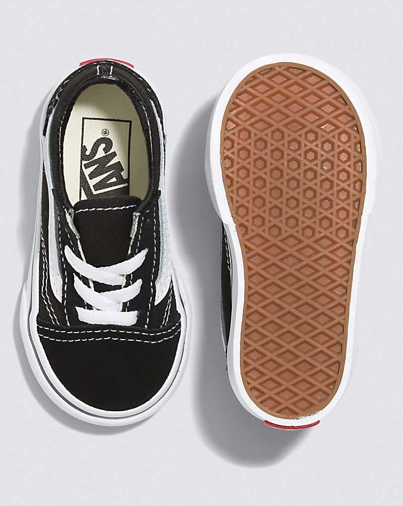 Kids' Vans Toddler Old Skool Shoes Black White | USA ZYS-436952