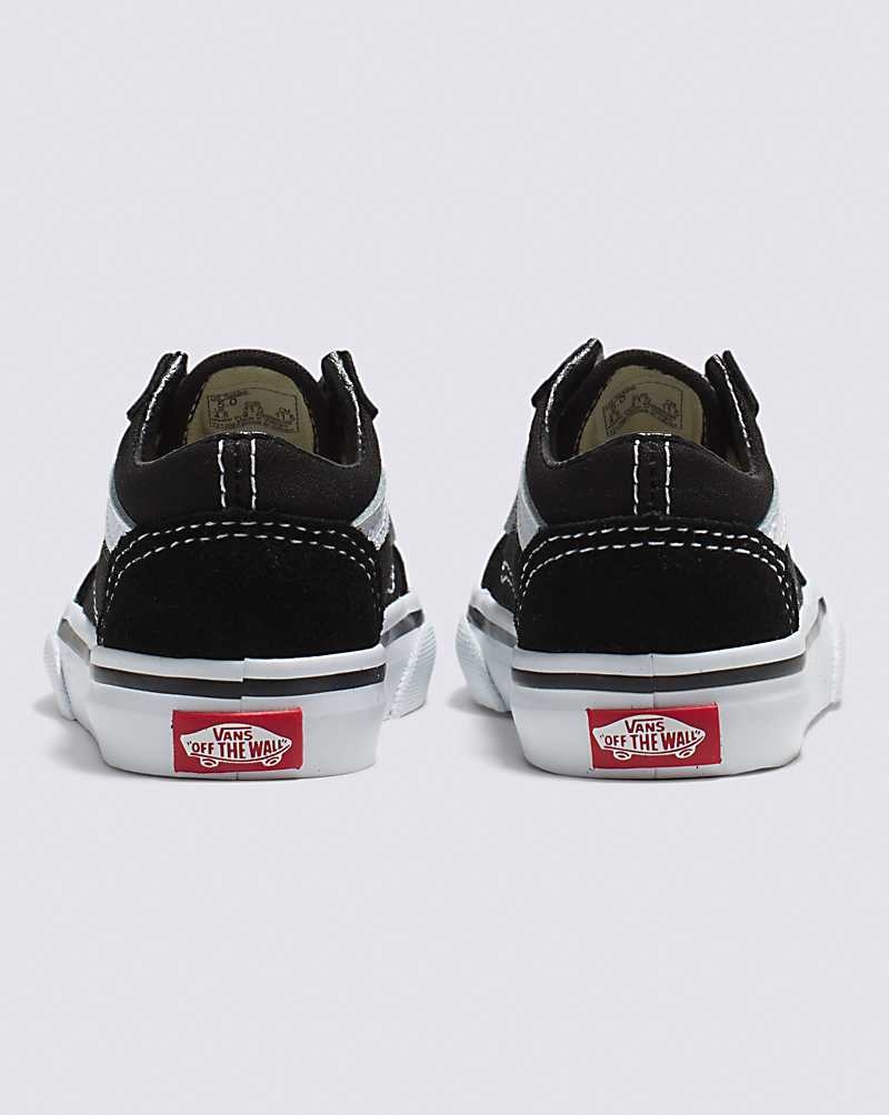 Kids' Vans Toddler Old Skool Shoes Black White | USA ZYS-436952