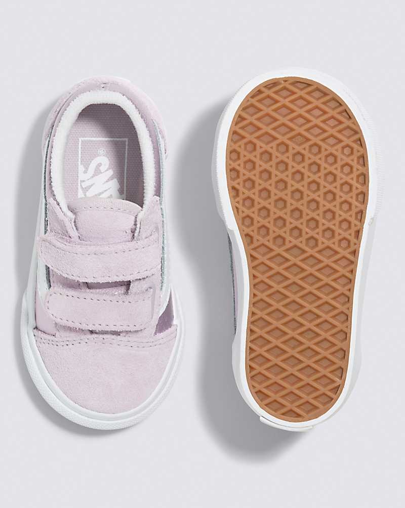 Kids' Vans Toddler Old Skool V Metallic Shoes Lavender | USA HPM-712934