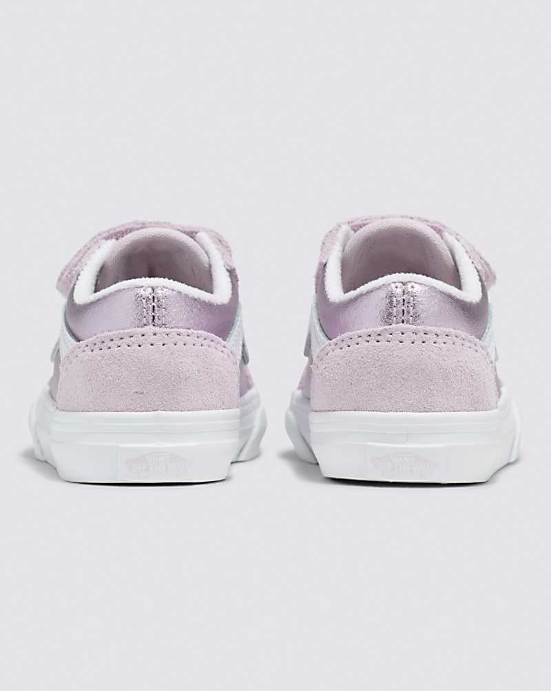 Kids' Vans Toddler Old Skool V Metallic Shoes Lavender | USA HPM-712934