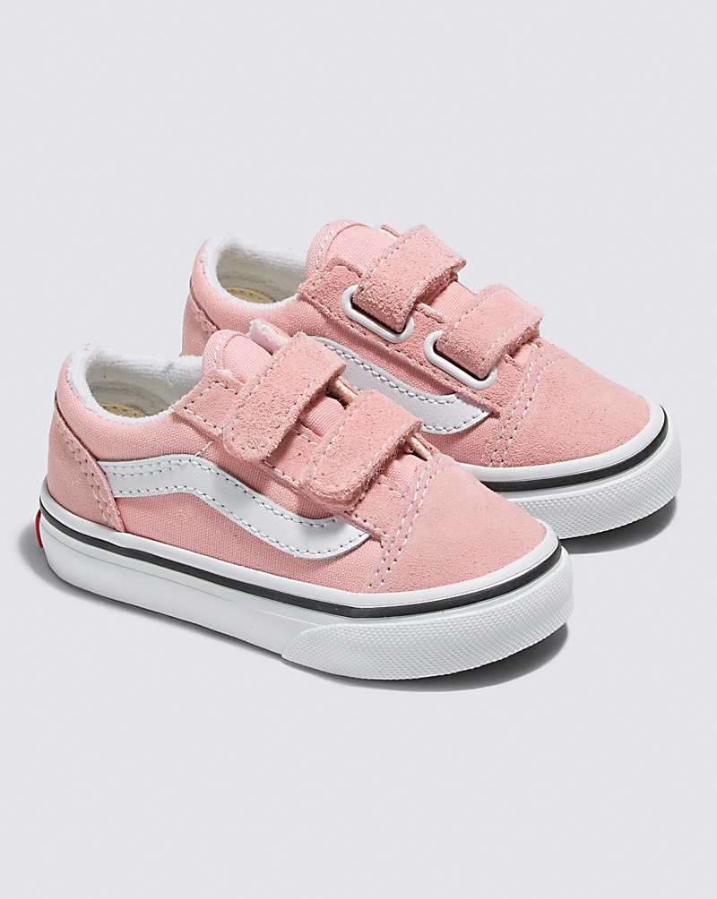 Kids' Vans Toddler Old Skool V Shoes Pink White | USA DBP-372540