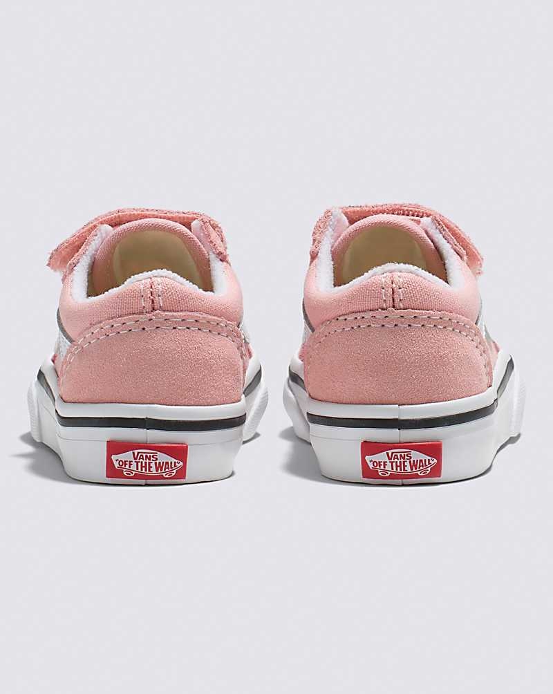 Kids' Vans Toddler Old Skool V Shoes Pink White | USA DBP-372540