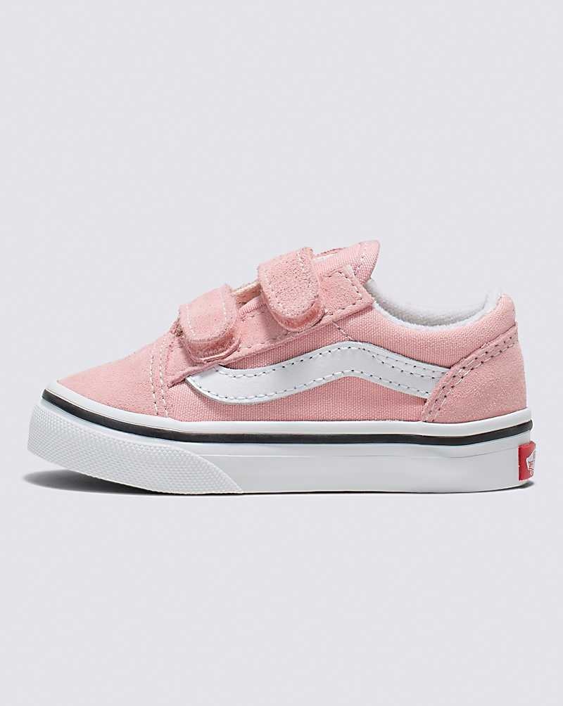 Kids\' Vans Toddler Old Skool V Shoes Pink White | USA DBP-372540