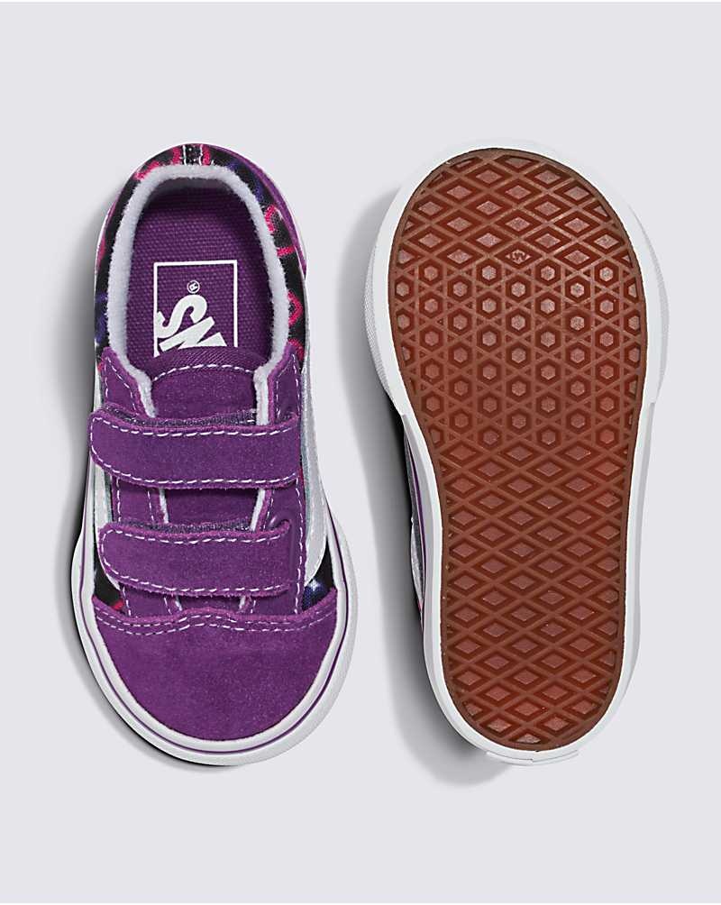 Kids' Vans Toddler Old Skool V Shoes Purple | USA RDO-176594