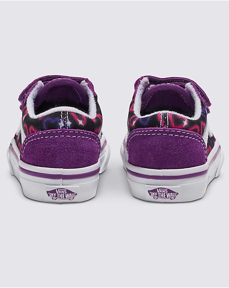 Kids' Vans Toddler Old Skool V Shoes Purple | USA RDO-176594