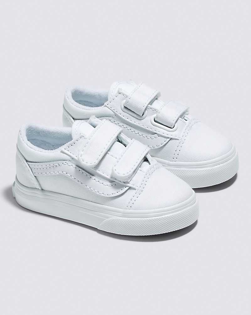 Kids' Vans Toddler Old Skool V Shoes White | USA RLJ-571268