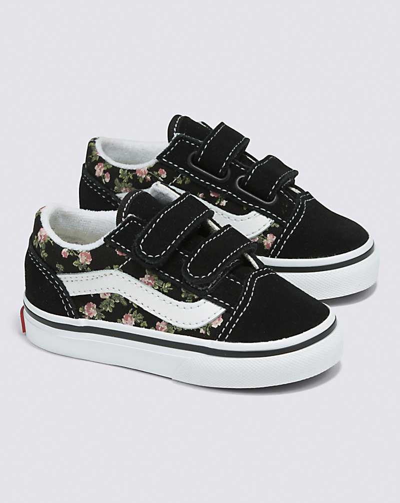 Kids' Vans Toddler Old Skool V Wallflower Floral Shoes Black | USA BDU-130872