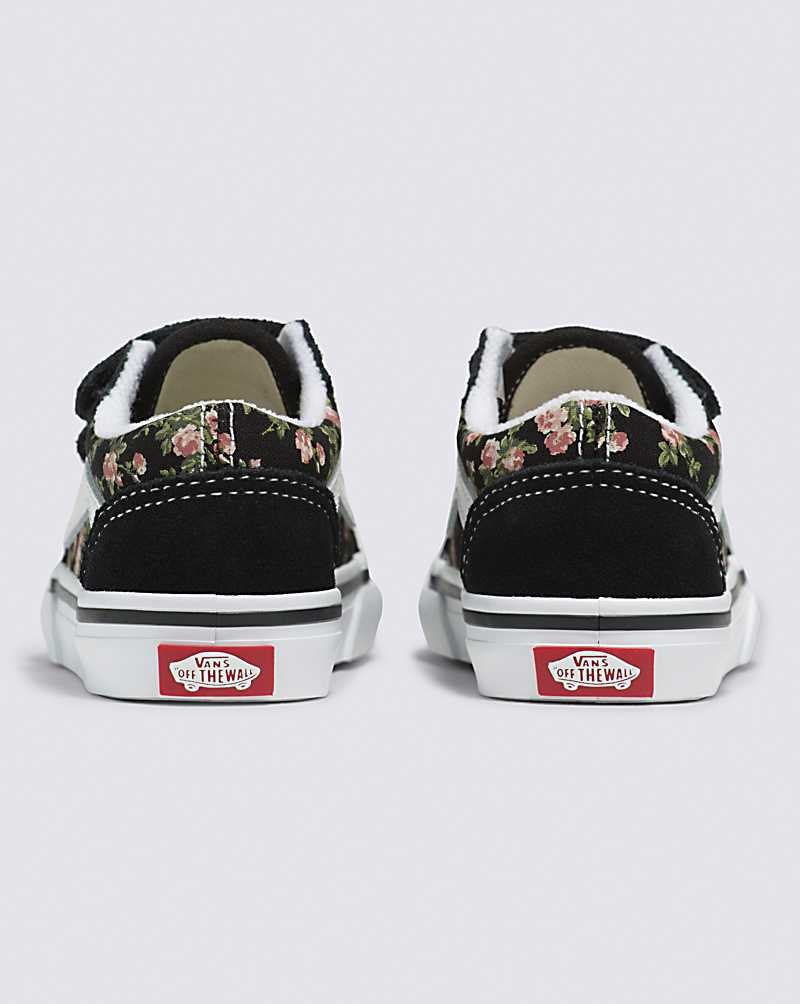 Kids' Vans Toddler Old Skool V Wallflower Floral Shoes Black | USA BDU-130872