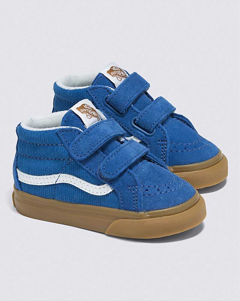 Kids' Vans Toddler Sk8-Mid Reissue V Corduroy Shoes Blue | USA NCD-218307