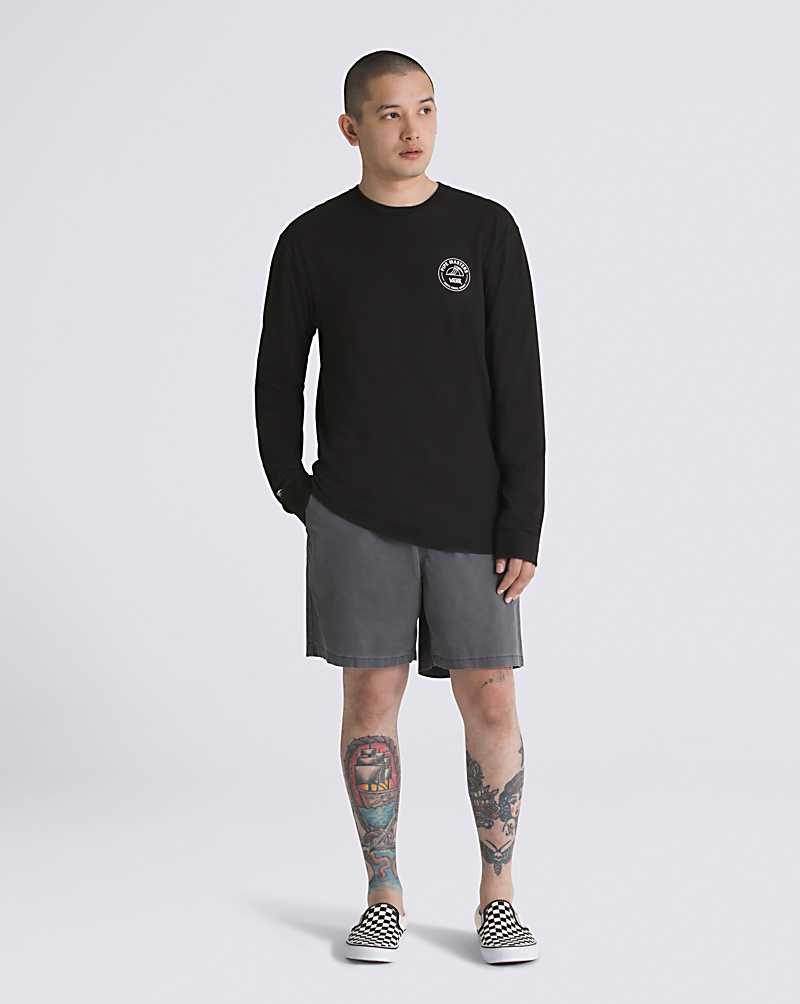 Men's Vans 2023 Pipe Masters Poster Long Sleeve T-Shirt Black | USA SGX-562104