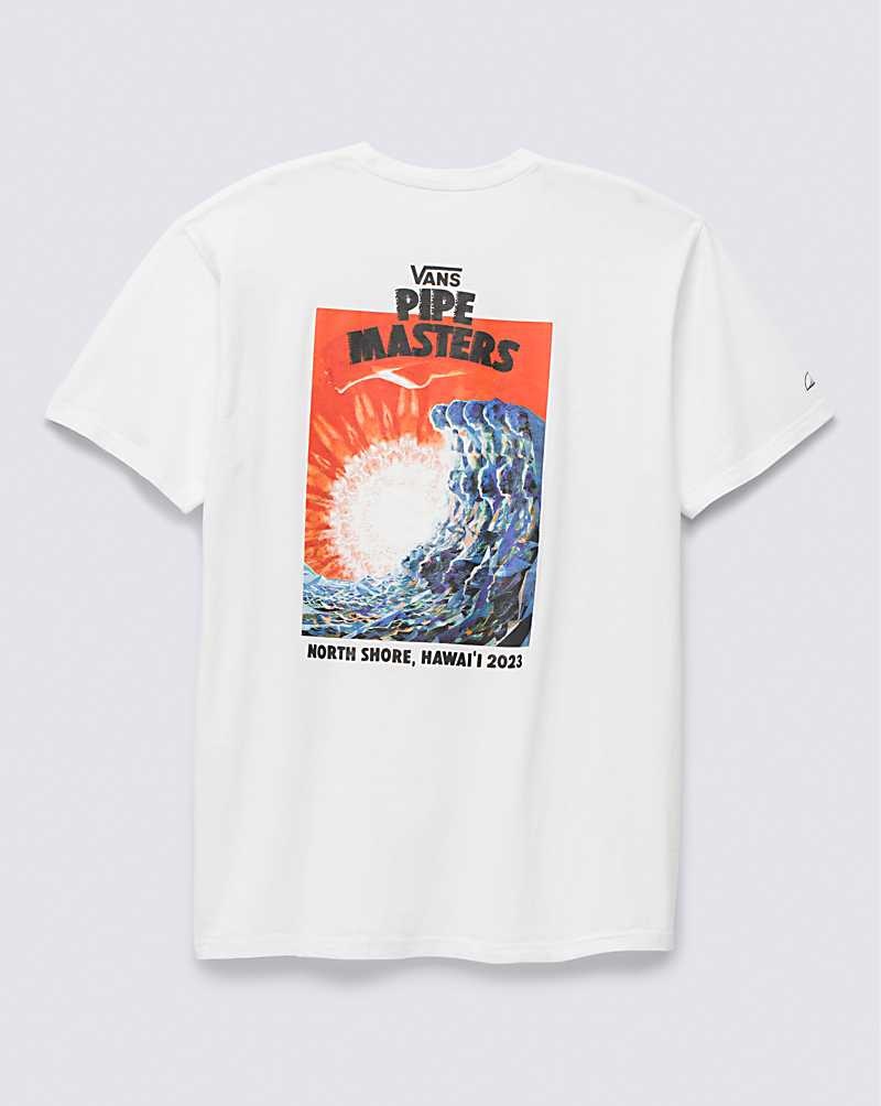 Men's Vans 2023 Pipe Masters Poster T-Shirt White | USA CFT-619023