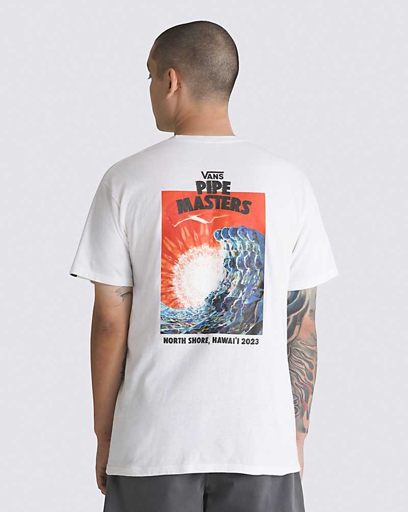 Men\'s Vans 2023 Pipe Masters Poster T-Shirt White | USA CFT-619023