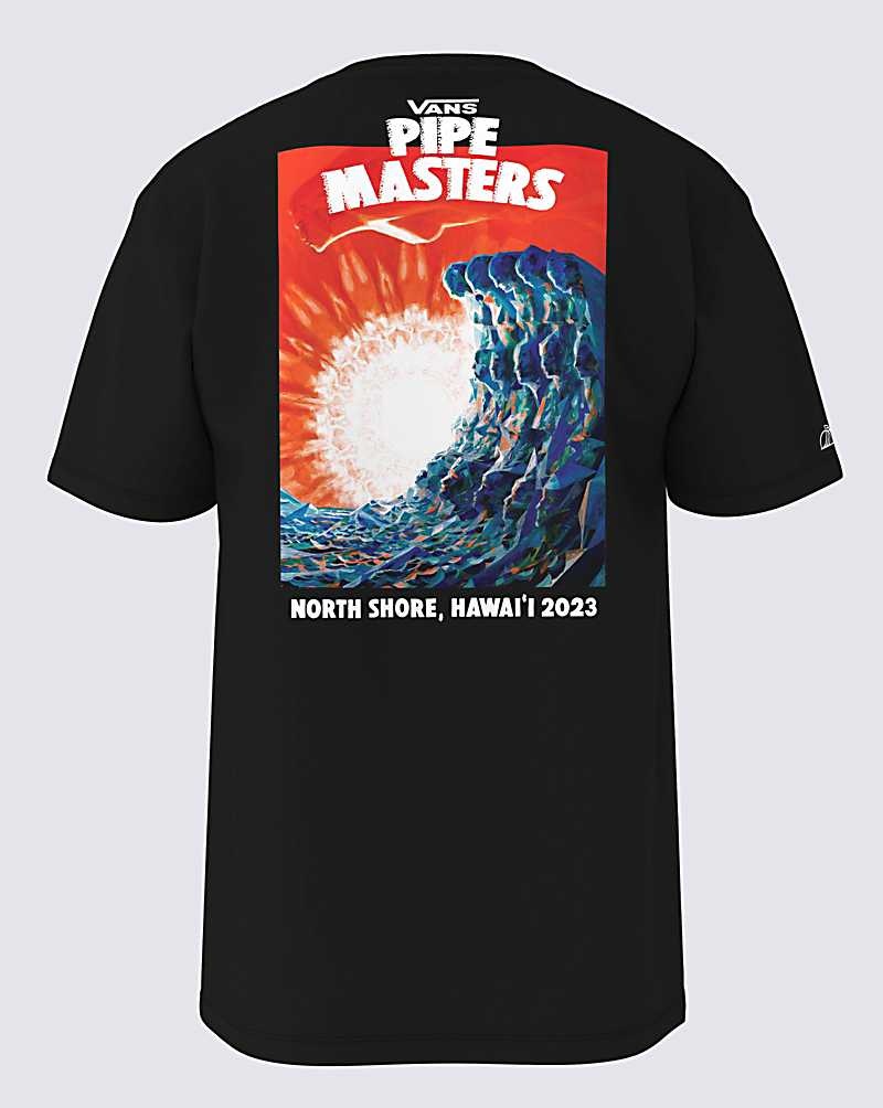 Men\'s Vans 2023 Pipe Masters Poster T-Shirt Black | USA RJE-861042