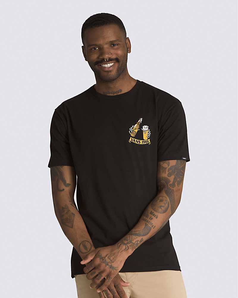 Men's Vans 66 Below T-Shirt Black | USA DTN-973205