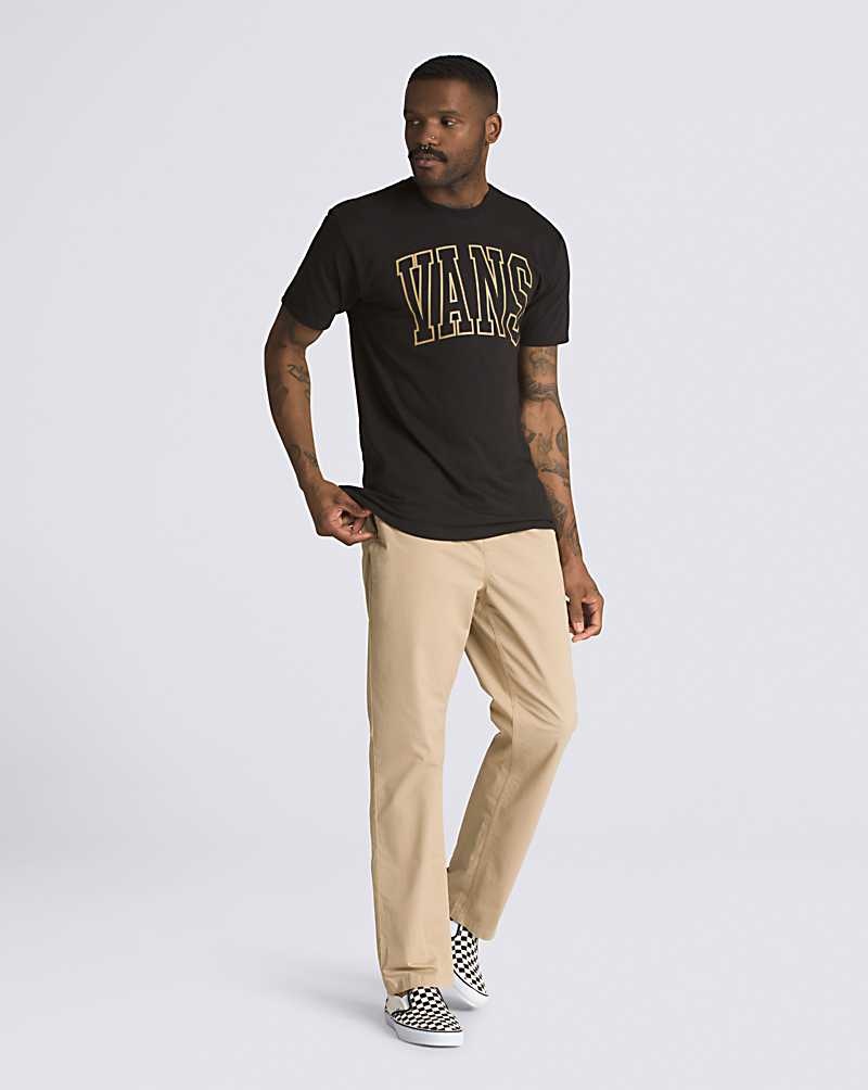 Men's Vans Arched Line T-Shirt Black | USA FVE-103862