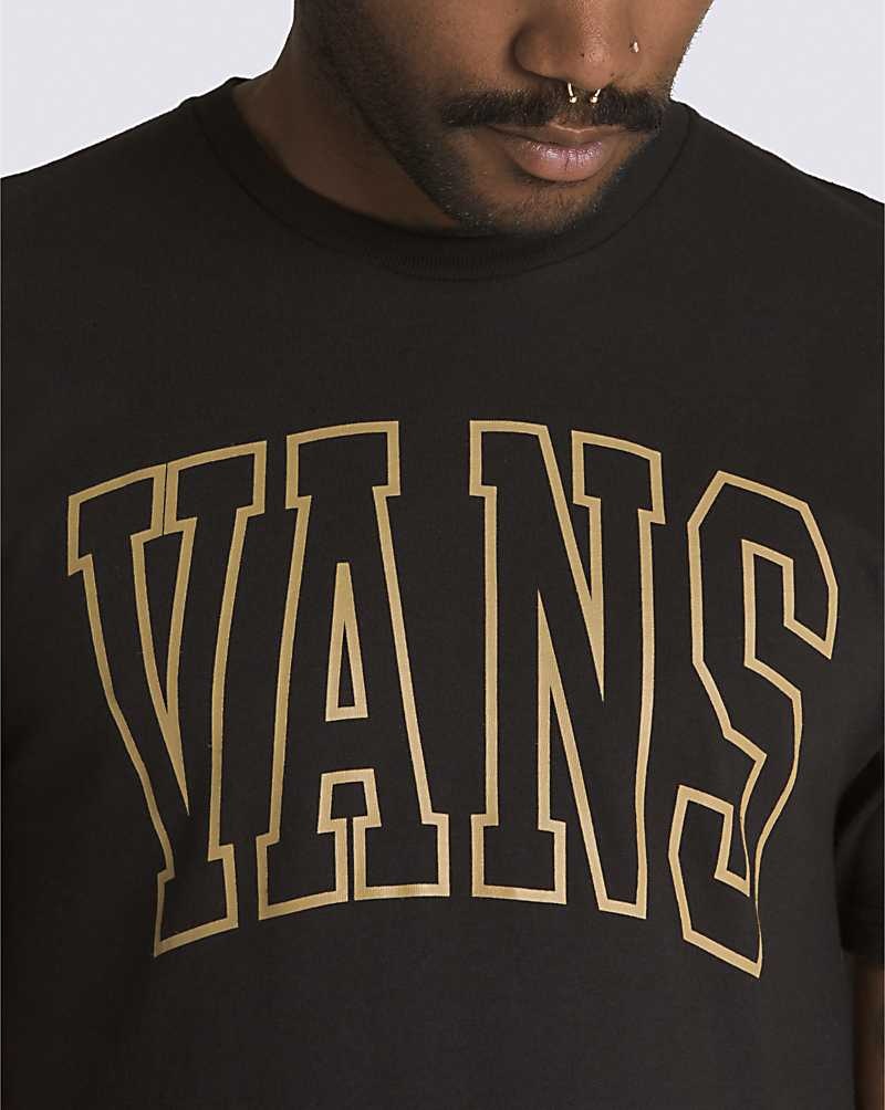 Men's Vans Arched Line T-Shirt Black | USA FVE-103862