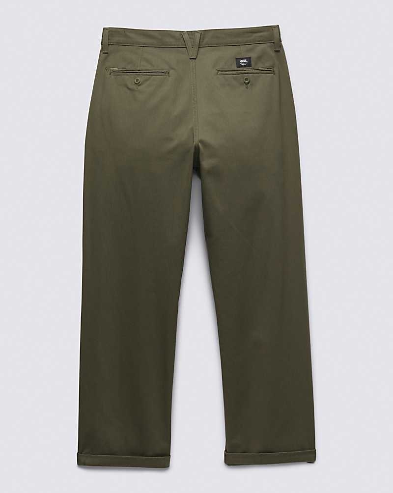 Men's Vans Authentic Chino Loose Pants Olive | USA RTH-892614