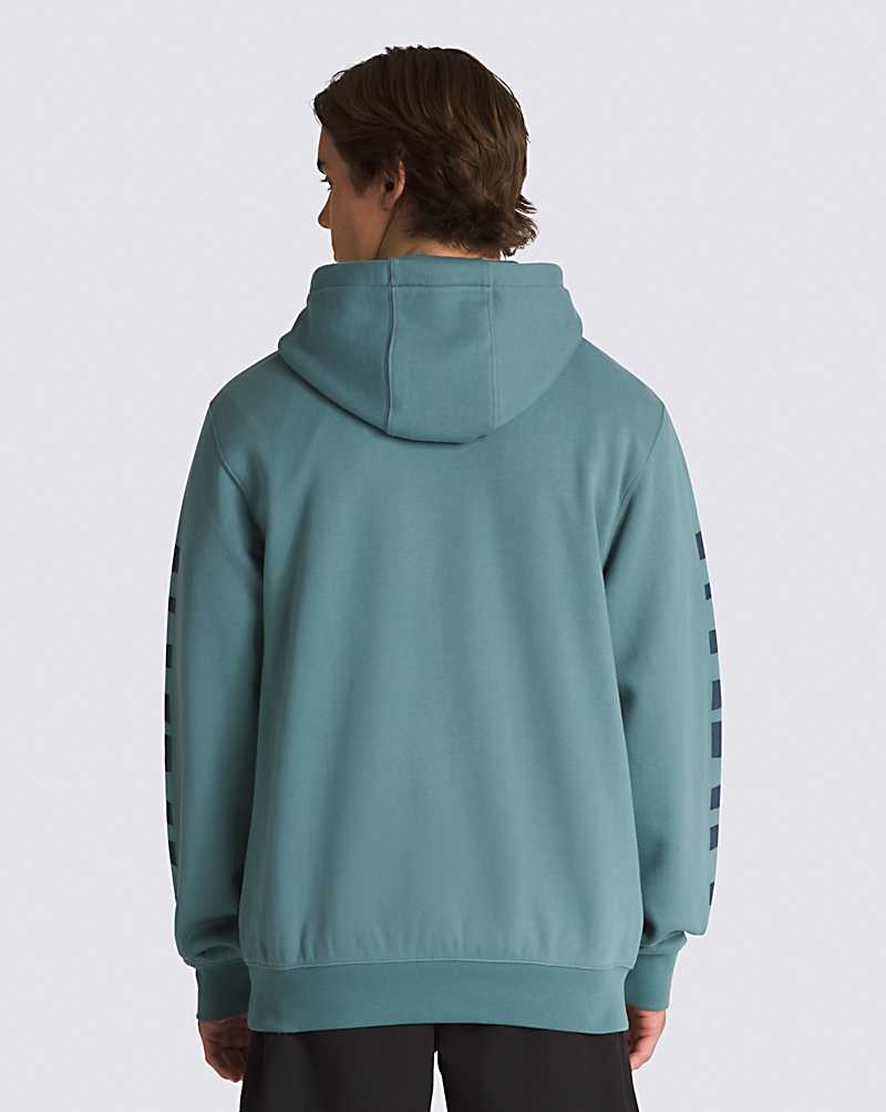 Men's Vans Boxed Check Pullover Hoodie Blue | USA KUL-096714