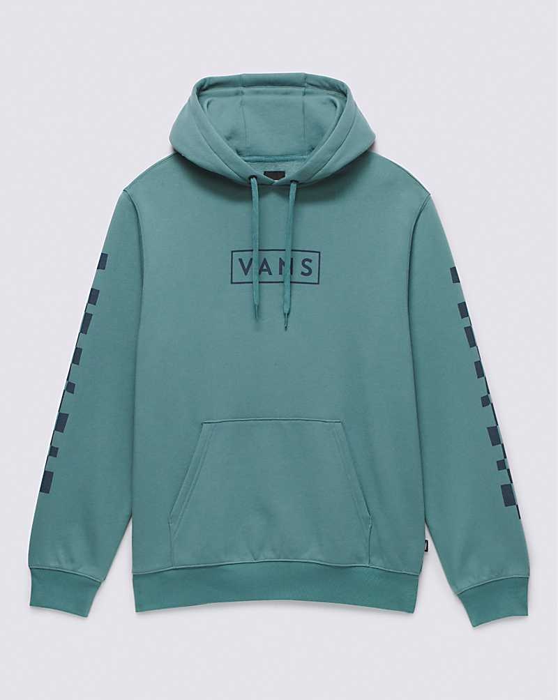 Men's Vans Boxed Check Pullover Hoodie Blue | USA KUL-096714