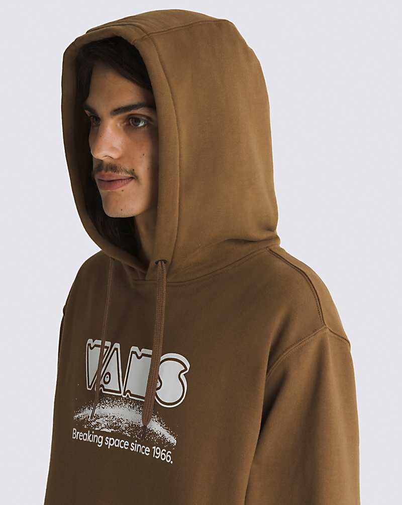 Men's Vans Breaking Space Pullover Hoodie Coffee | USA ZHE-964357