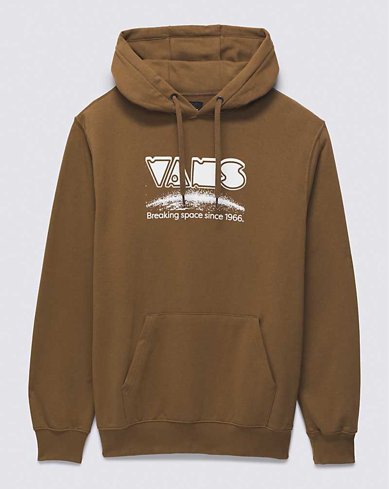 Men's Vans Breaking Space Pullover Hoodie Coffee | USA ZHE-964357