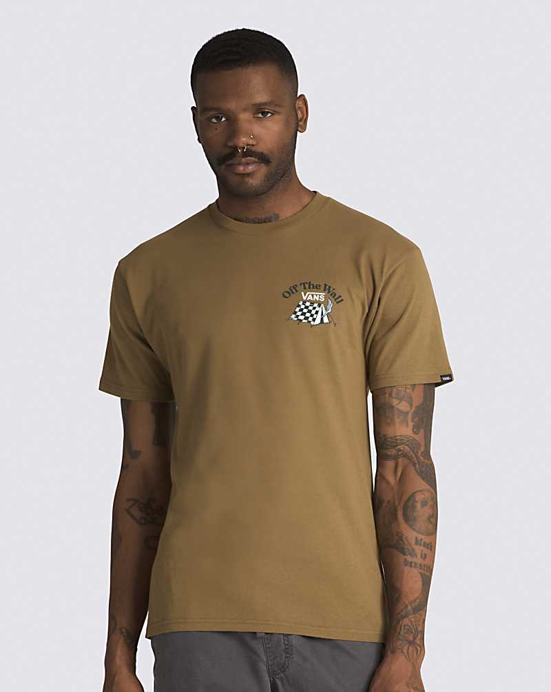 Men's Vans Camp Site T-Shirt Brown | USA JWF-739106