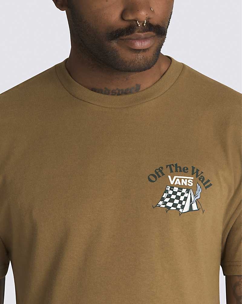 Men's Vans Camp Site T-Shirt Brown | USA JWF-739106