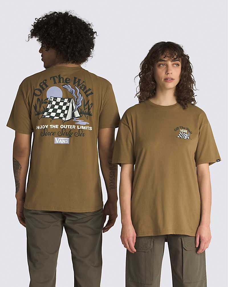 Men's Vans Camp Site T-Shirt Brown | USA JWF-739106