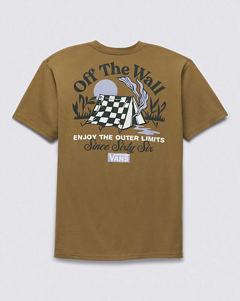 Men's Vans Camp Site T-Shirt Brown | USA JWF-739106