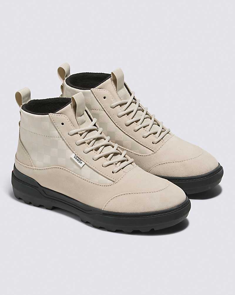 Men's Vans Checkerboard Colfax Boot MTE-1 Shoes Cream | USA NKZ-826019