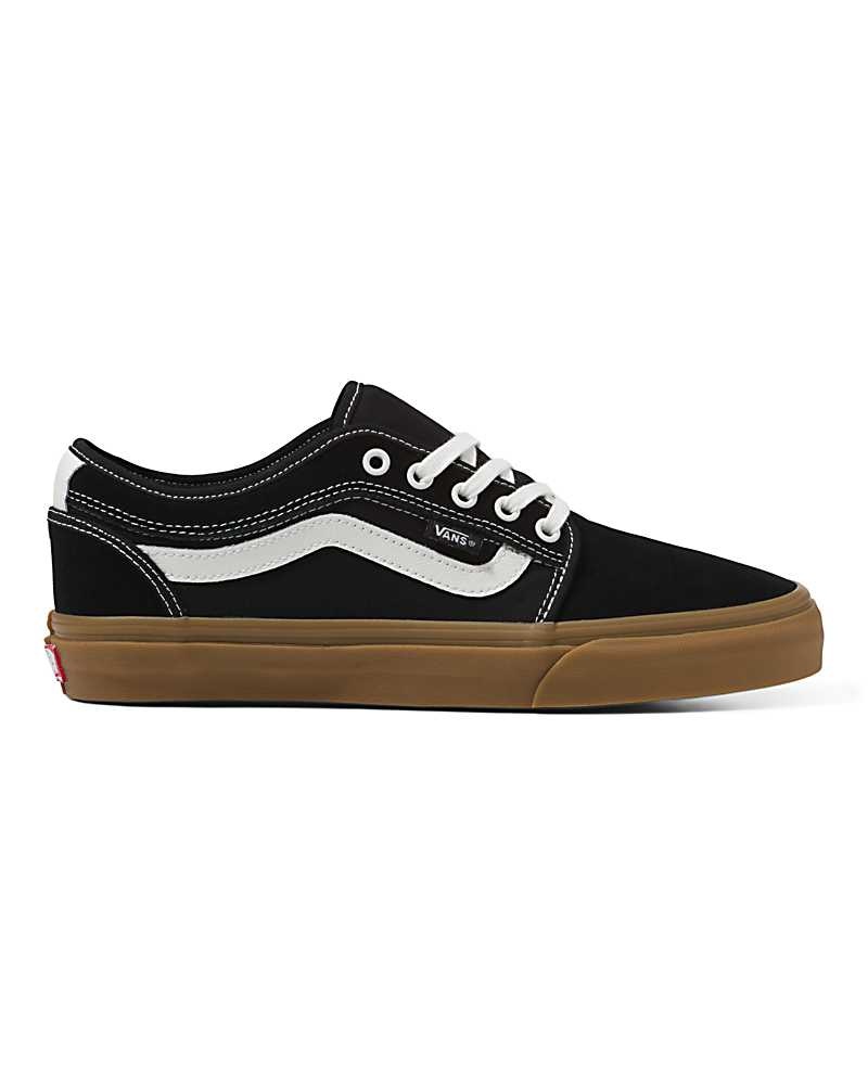 Men's Vans Chukka Low Sidestripe Skate Shoes Black | USA FNR-248059