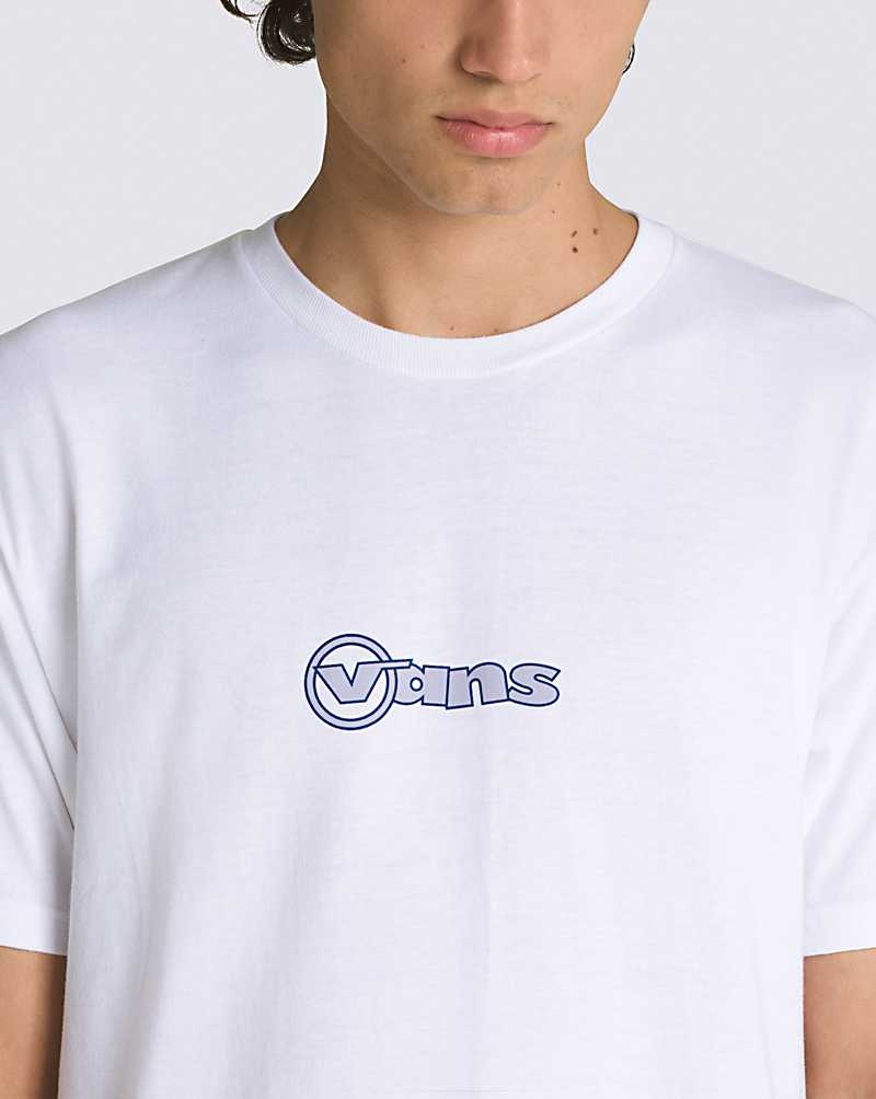 Men's Vans Circle Vans T-Shirt White | USA KHN-703285