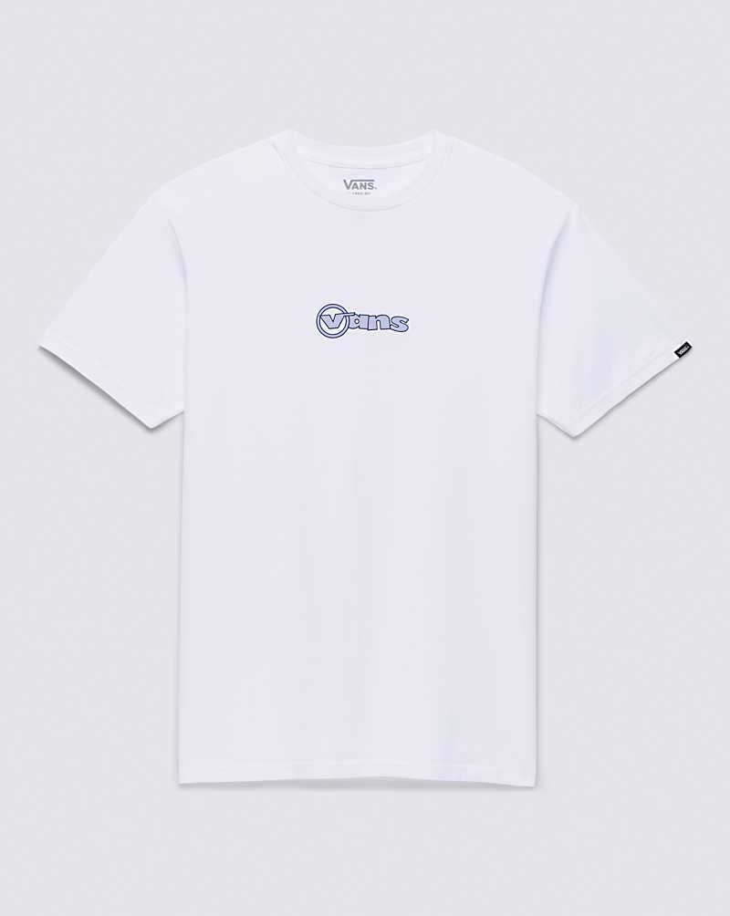 Men's Vans Circle Vans T-Shirt White | USA KHN-703285