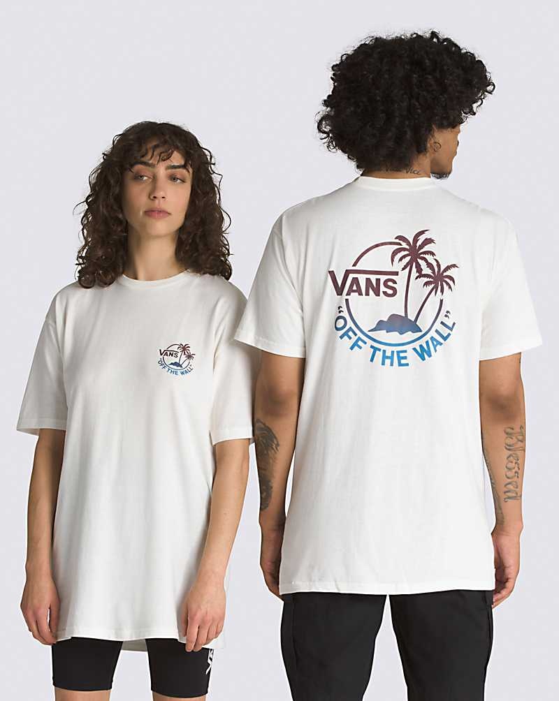 Men's Vans Classic Mini Dual Palm T-Shirt White | USA ZMI-164572