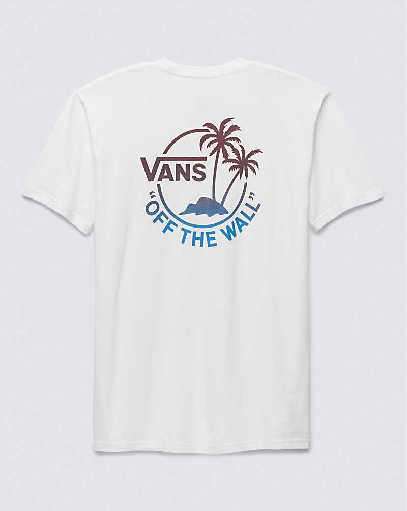 Men's Vans Classic Mini Dual Palm T-Shirt White | USA ZMI-164572