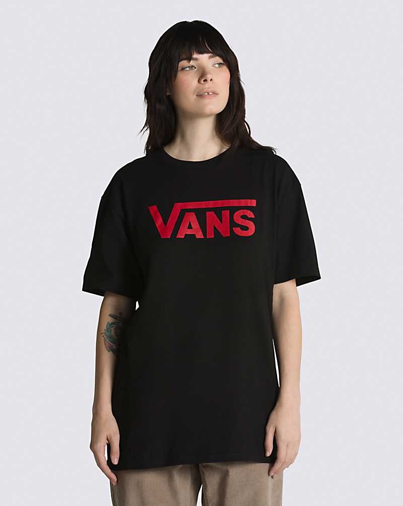 Men's Vans Classic T-Shirt Black Red | USA RCV-396051