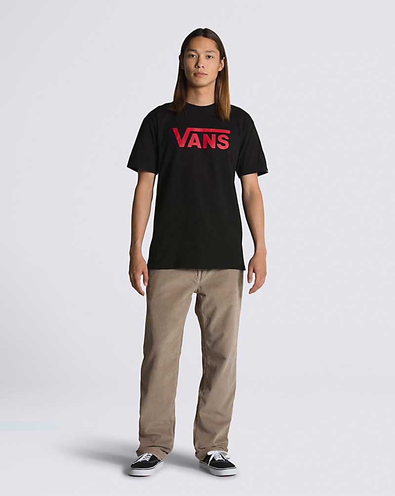 Men's Vans Classic T-Shirt Black Red | USA RCV-396051