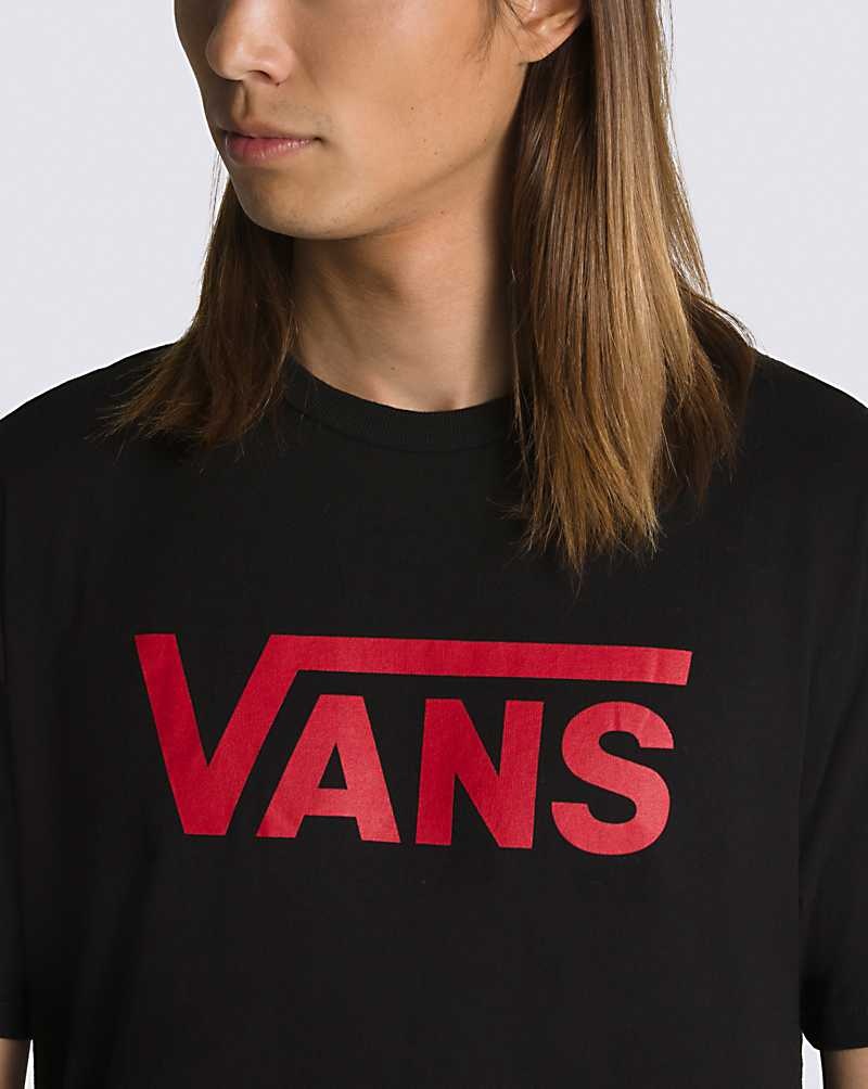 Men's Vans Classic T-Shirt Black Red | USA RCV-396051