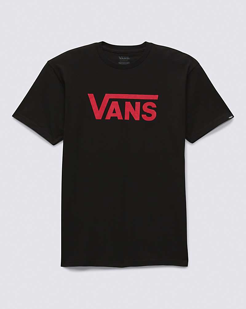 Men's Vans Classic T-Shirt Black Red | USA RCV-396051