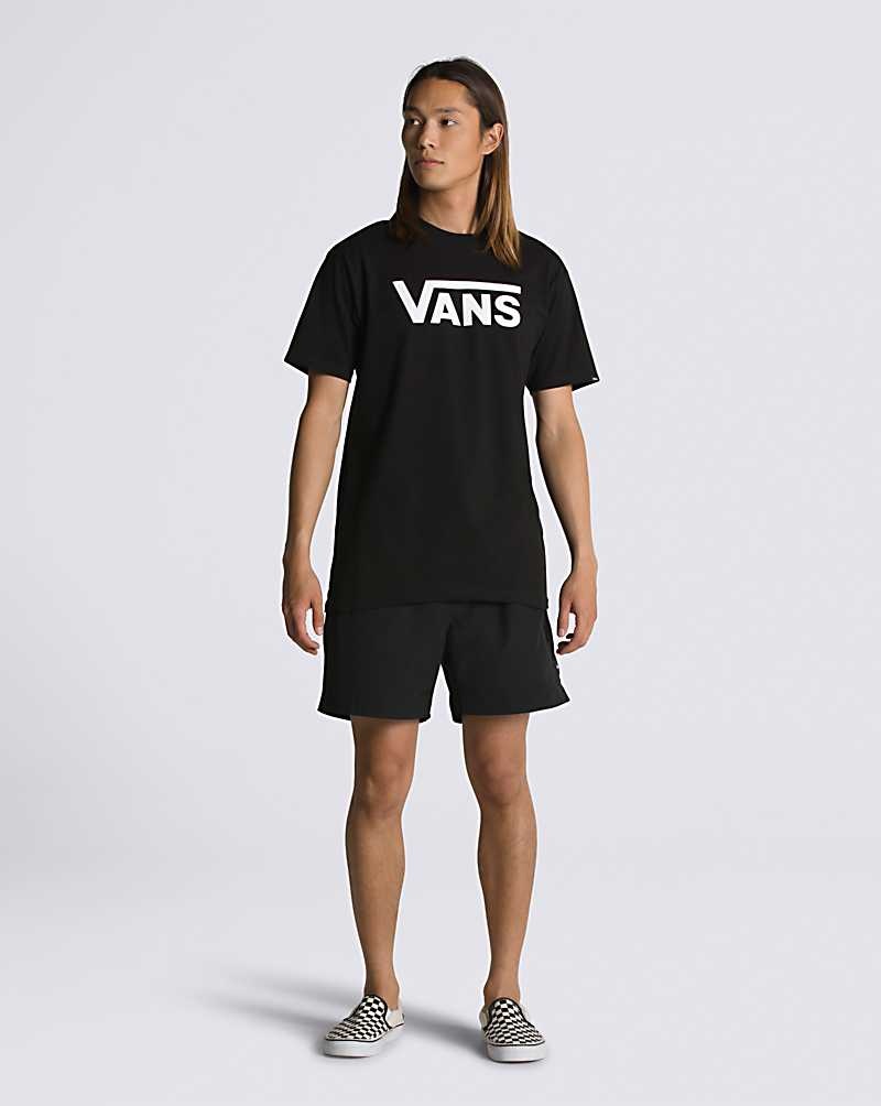 Men's Vans Classic T-Shirt Black White | USA TPF-398602