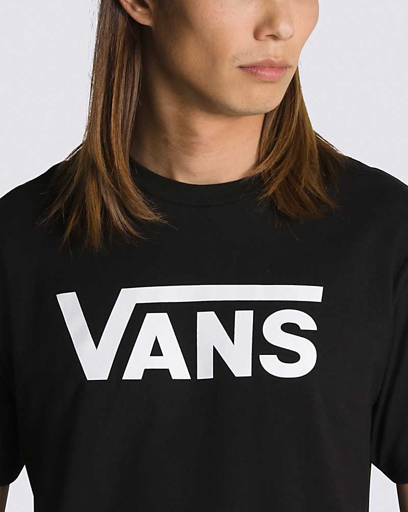 Men's Vans Classic T-Shirt Black White | USA TPF-398602