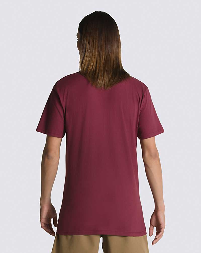 Men's Vans Classic T-Shirt Burgundy | USA BSC-014965