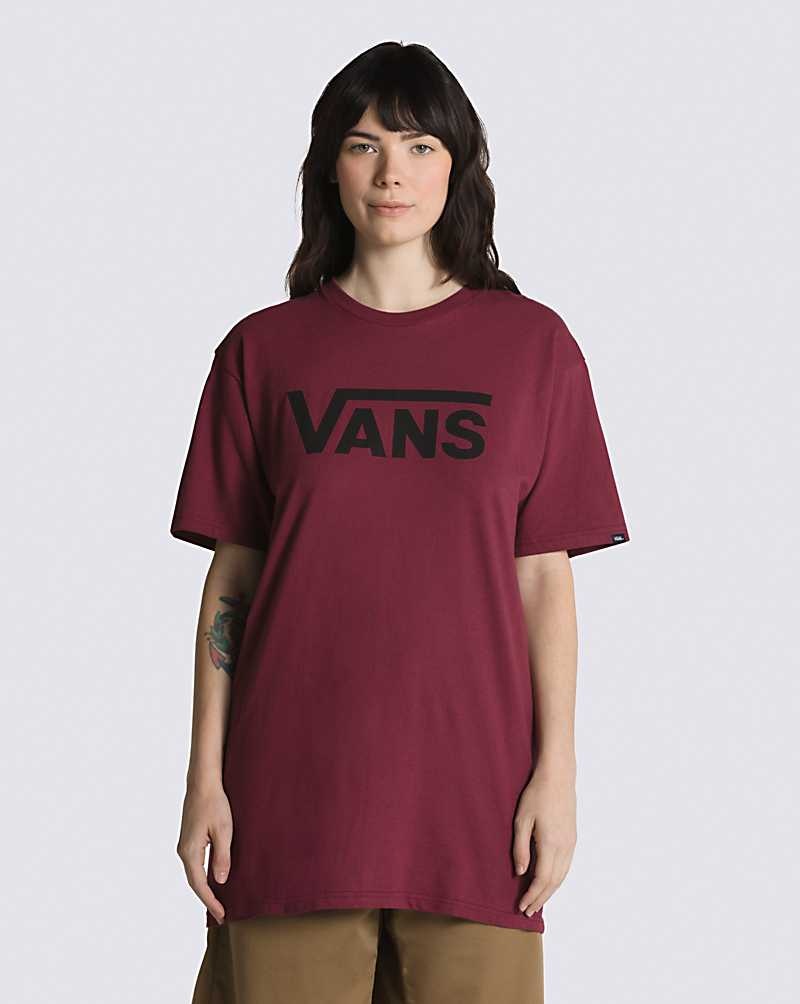 Men's Vans Classic T-Shirt Burgundy | USA BSC-014965