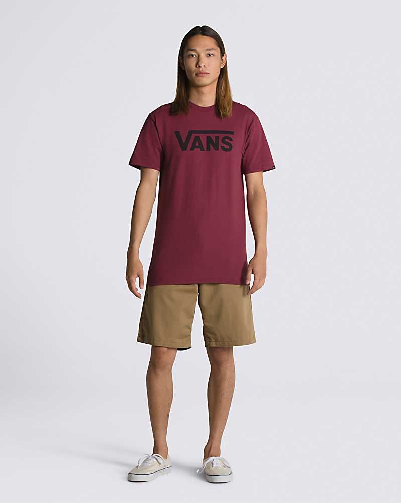 Men's Vans Classic T-Shirt Burgundy | USA BSC-014965