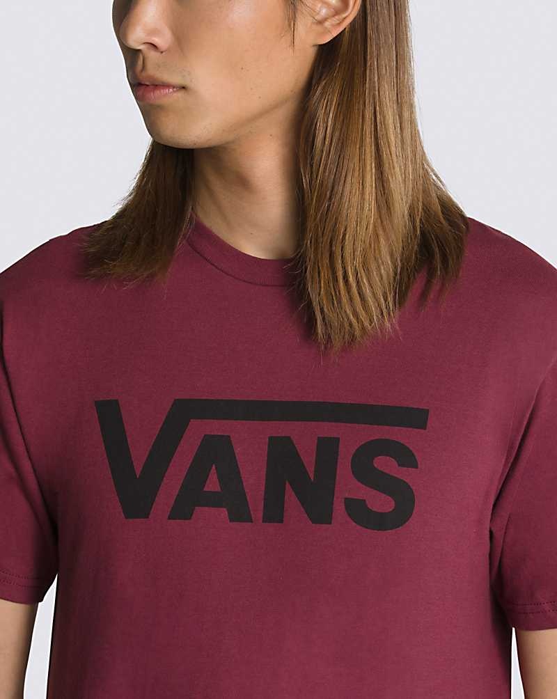 Men's Vans Classic T-Shirt Burgundy | USA BSC-014965