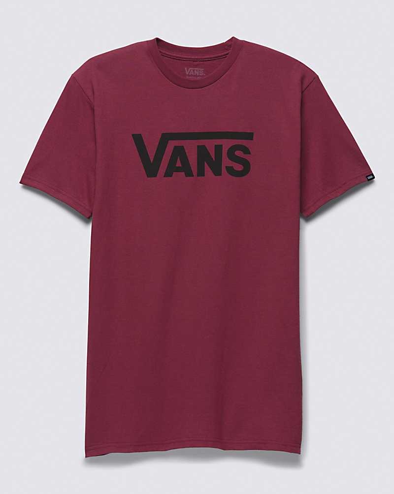 Men's Vans Classic T-Shirt Burgundy | USA BSC-014965