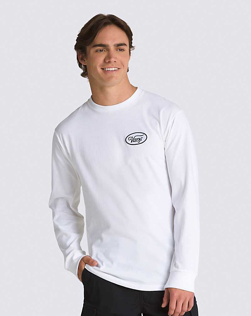 Men's Vans Composite Rose Long Sleeve T-Shirt White | USA MHC-890617