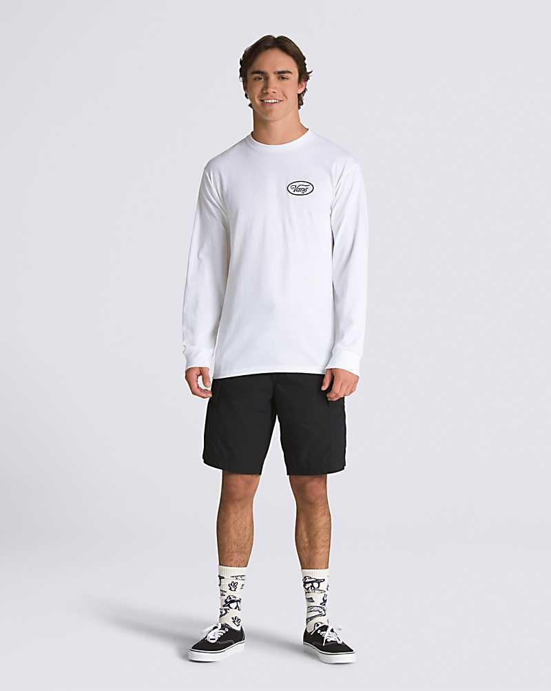 Men's Vans Composite Rose Long Sleeve T-Shirt White | USA MHC-890617